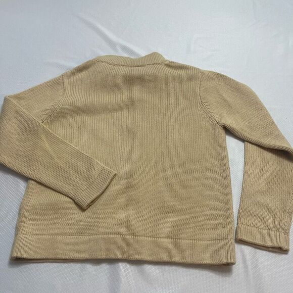 Orvis Tan Beige Cotton Thick Full Zip Cardigan Sweater Medium - Picture 8 of 9